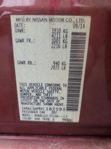 2015 NISSAN ALTIMA 2.5  