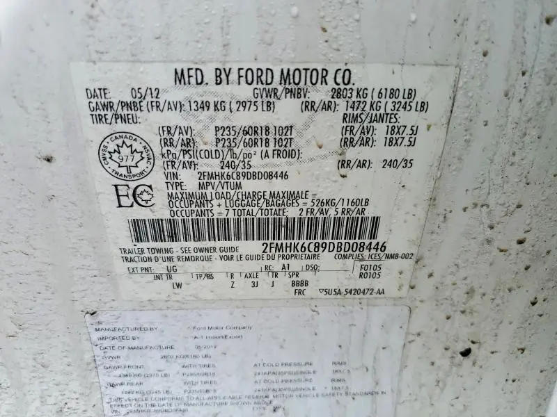 2013 FORD FLEX SEL  