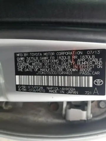 2013 TOYOTA PRIUS C   