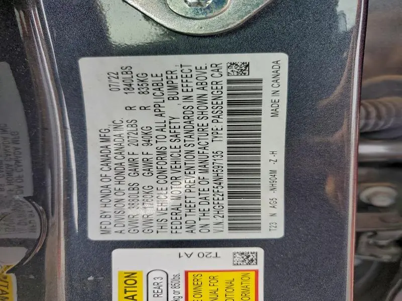 2022 HONDA CIVIC SPORT  