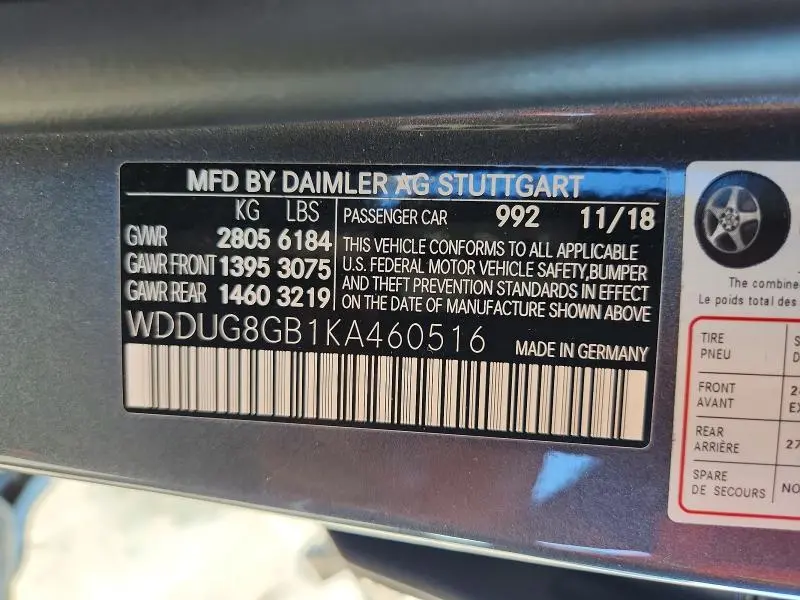 2019 MERCEDES-BENZ S 560 4MATIC  