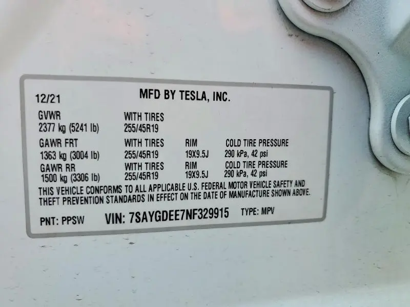2022 TESLA MODEL Y   
