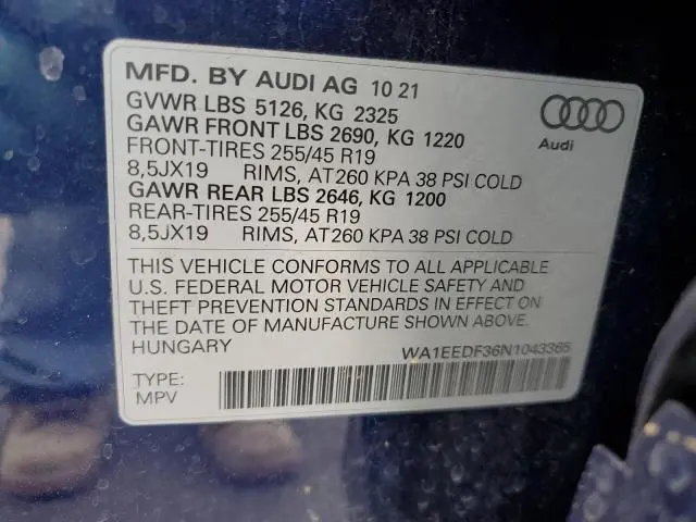 2022 AUDI Q3 PREMIUM PLUS S LINE 45  