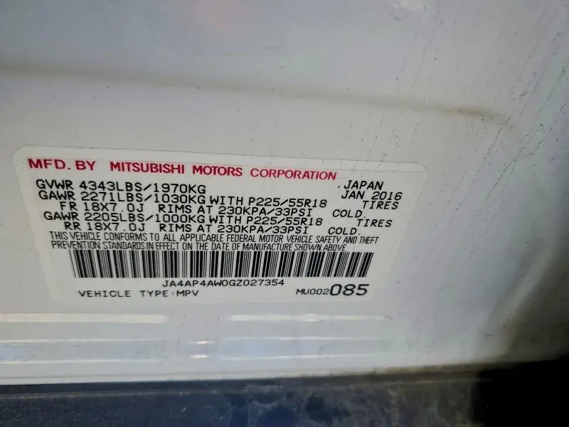 2016 MITSUBISHI OUTLANDER SPORT SEL  