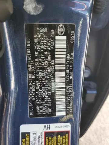 2016 TOYOTA AVALON HYBRID  