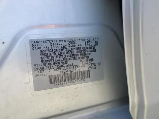 2017 NISSAN SENTRA S  