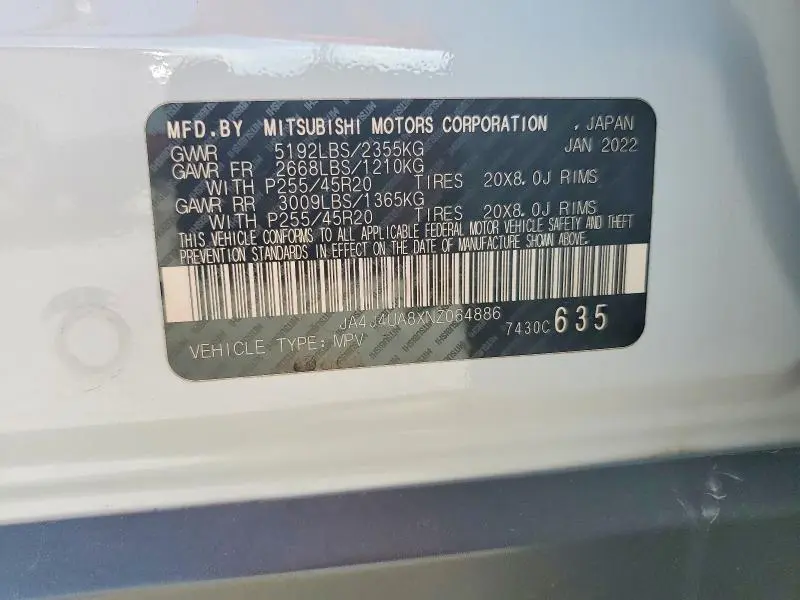 2022 MITSUBISHI OUTLANDER SE  