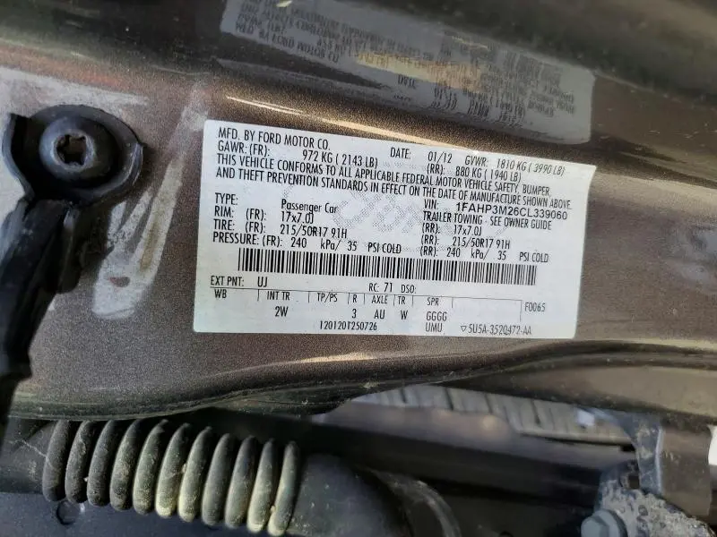 2012 FORD FOCUS SEL  