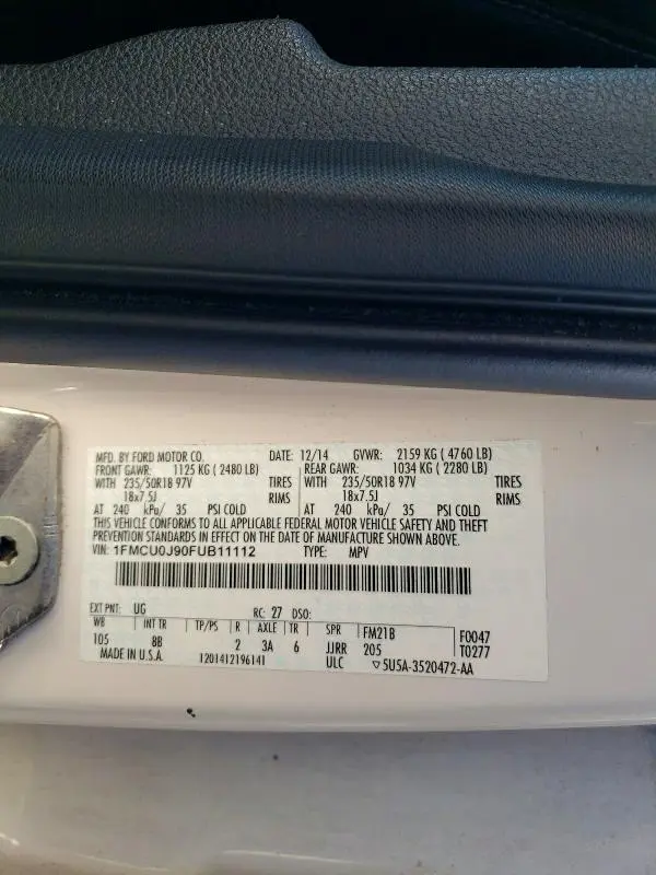 2015 FORD ESCAPE TITANIUM  