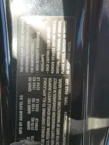 2016 BUICK CASCADA PREMIUM  