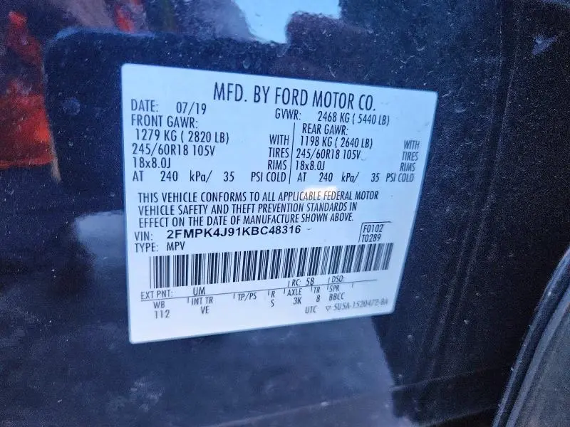 2019 FORD EDGE SEL  