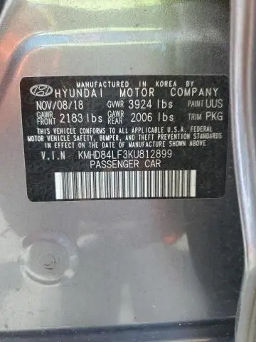 2019 HYUNDAI ELANTRA SEL  