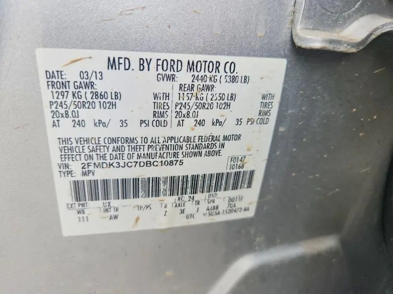 2013 FORD EDGE SEL  