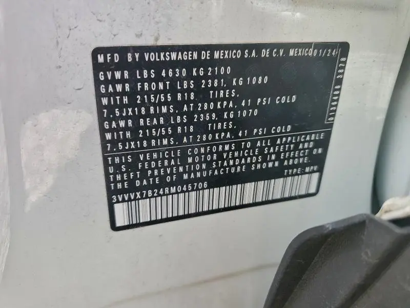 2024 VOLKSWAGEN TAOS SE  