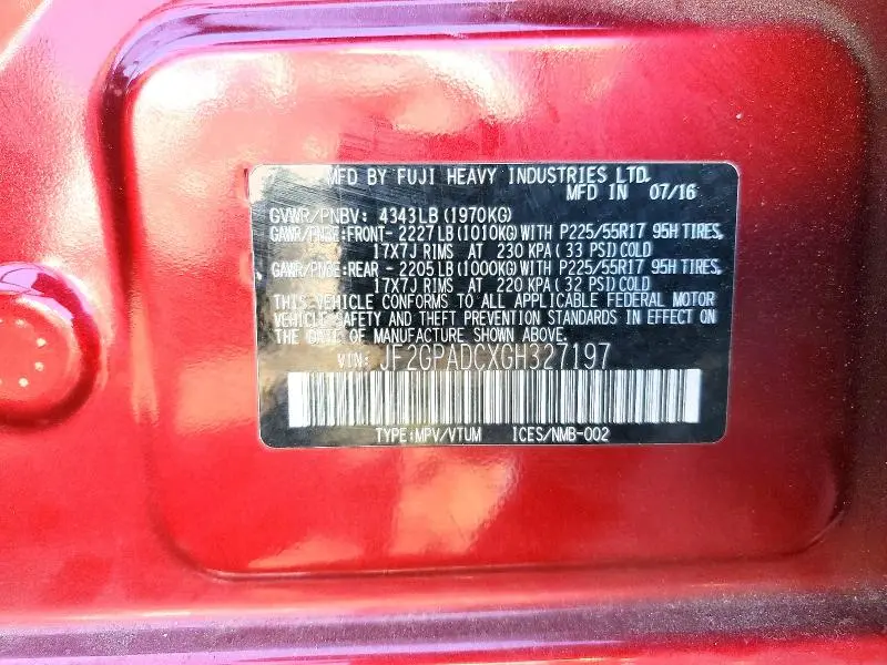 2016 SUBARU CROSSTREK PREMIUM  