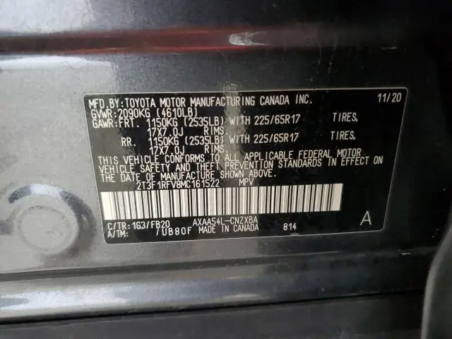 2021 TOYOTA RAV4 LE  