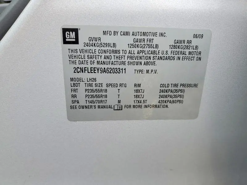 2010 CHEVROLET EQUINOX LT  