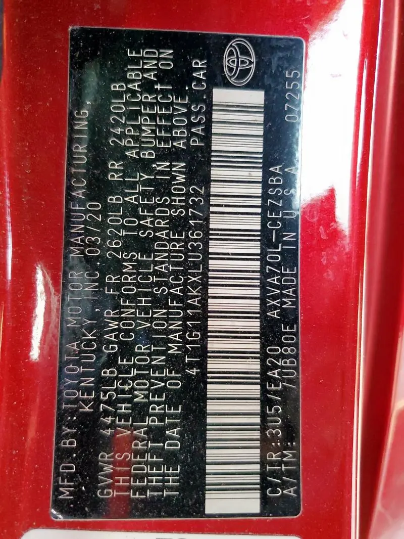 2020 TOYOTA CAMRY SE