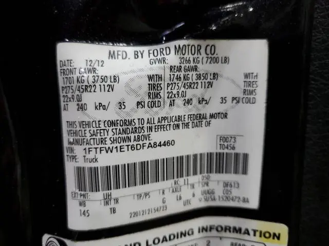 2013 FORD F150 SUPERCREW  