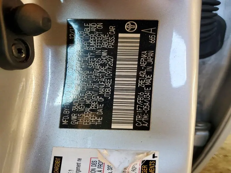 2012 TOYOTA COROLLA LE  