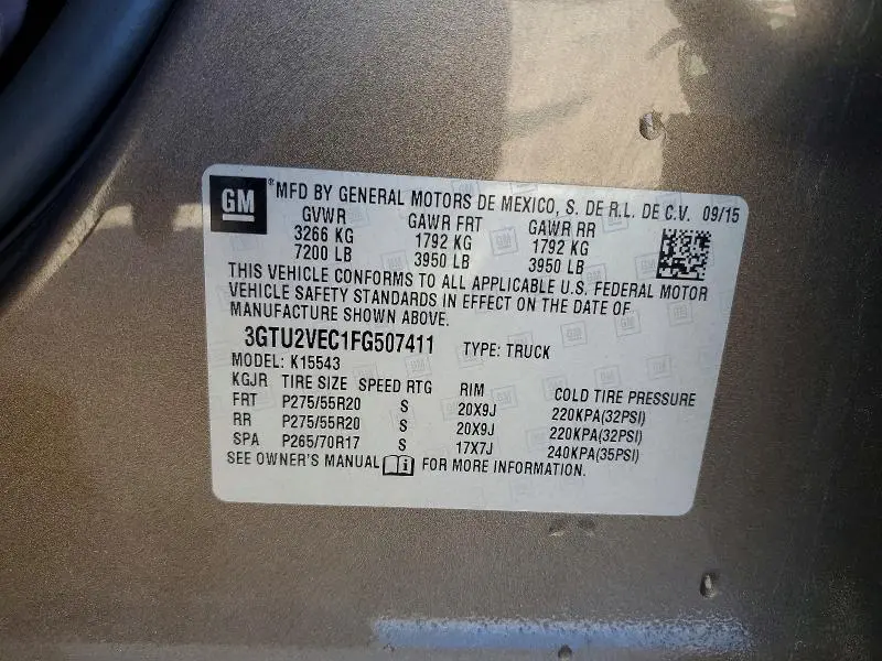 2015 GMC SIERRA K1500 SLT  