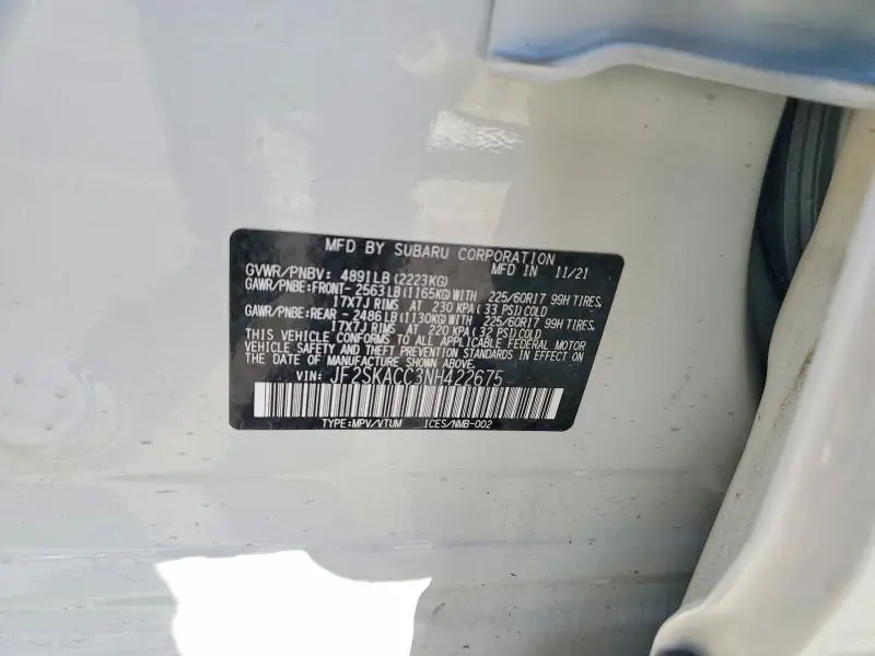 2022 SUBARU FORESTER   