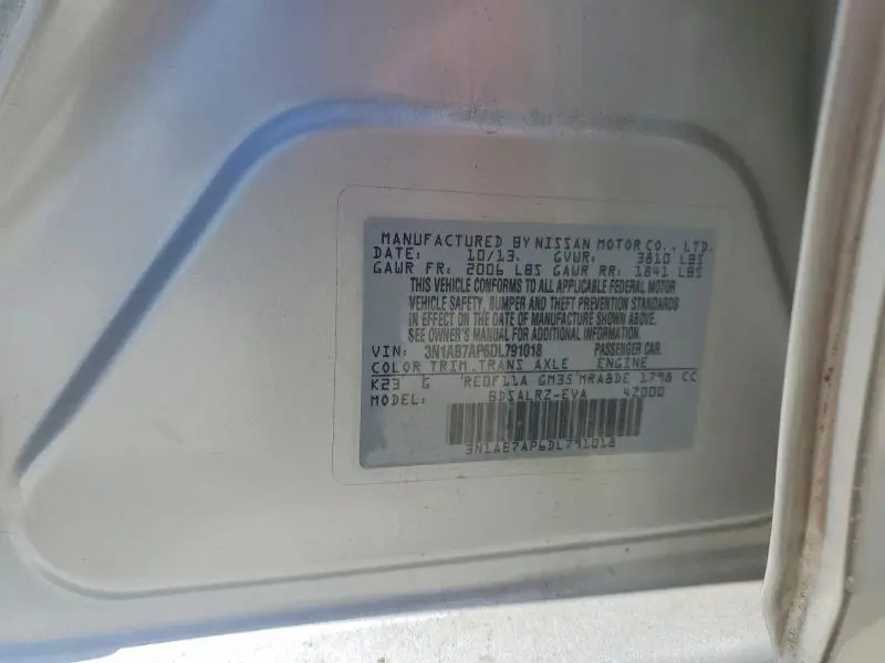 2013 NISSAN SENTRA S  