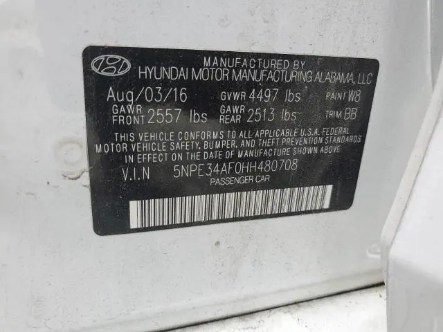 2017 HYUNDAI SONATA SPORT  