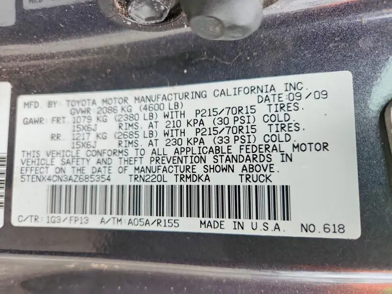 2010 TOYOTA TACOMA BASE  