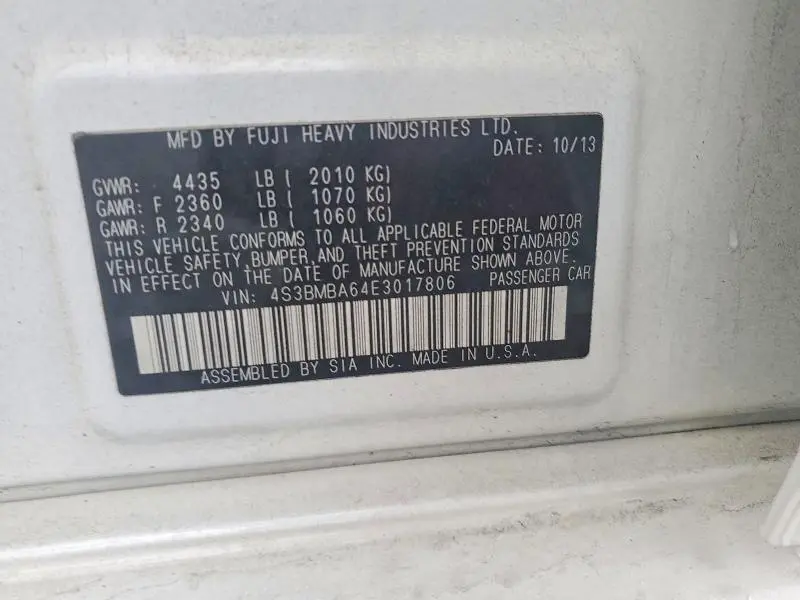 2014 SUBARU LEGACY 2.5I  