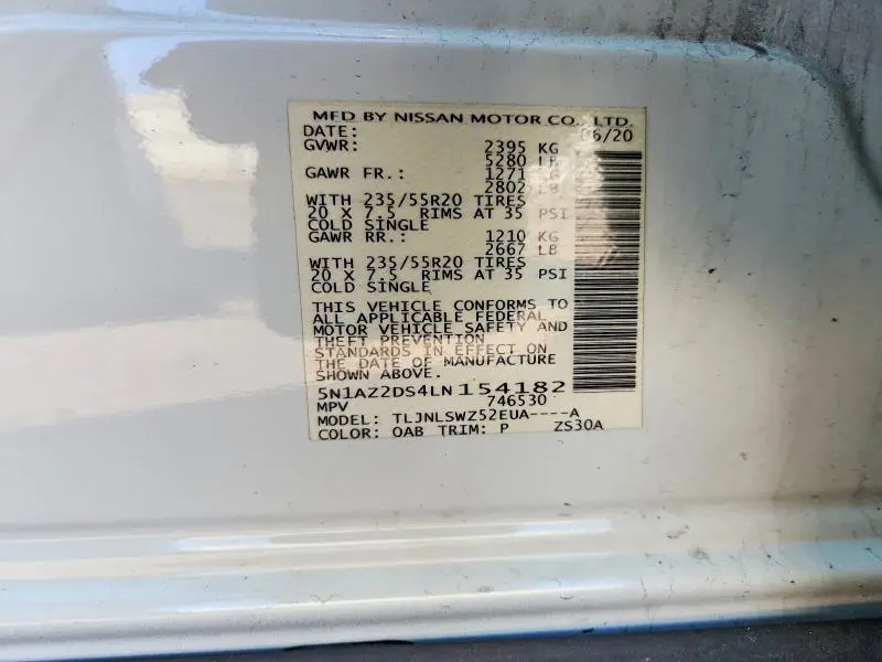 2020 NISSAN MURANO PLATINUM  