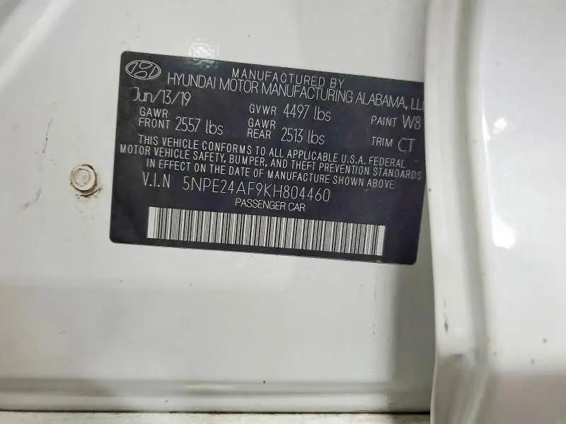 2019 HYUNDAI SONATA SE  