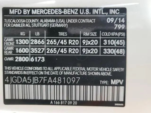 2015 MERCEDES-BENZ ML 350  