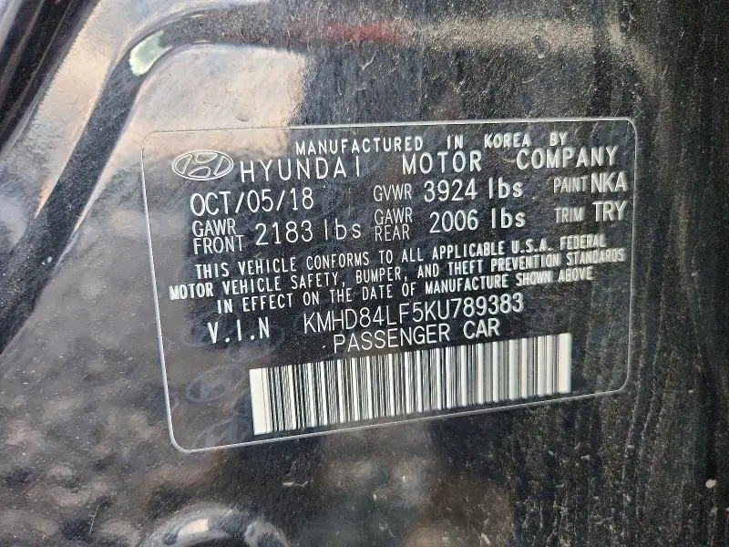 2019 HYUNDAI ELANTRA SEL  