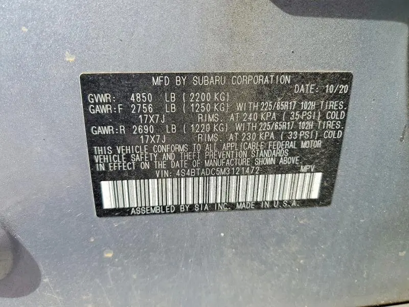 2021 SUBARU OUTBACK PREMIUM  