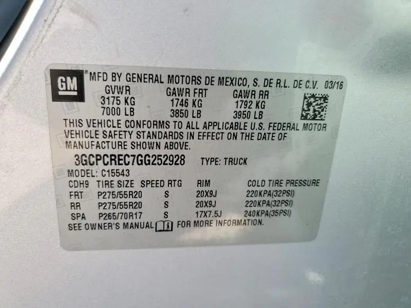 2016 CHEVROLET SILVERADO C1500 LT  