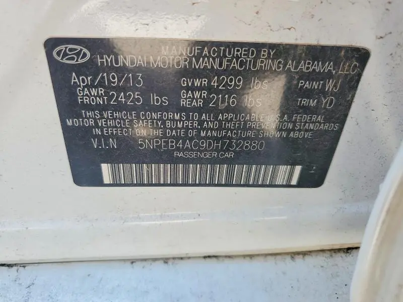 2013 HYUNDAI SONATA GLS  