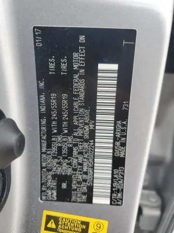 2017 TOYOTA HIGHLANDER HYBRID LIMITED  