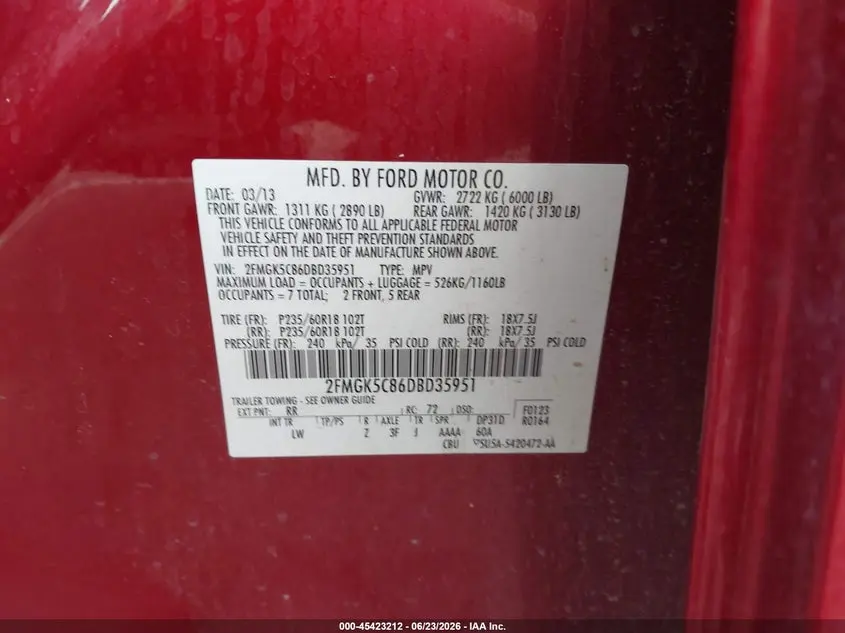 2013 FORD FLEX SEL