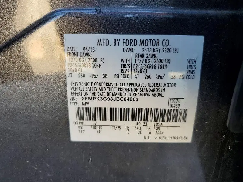 2018 FORD EDGE SE  