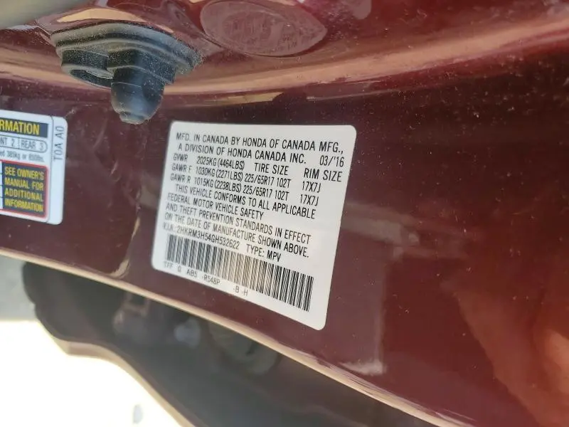 2016 HONDA CR-V   
