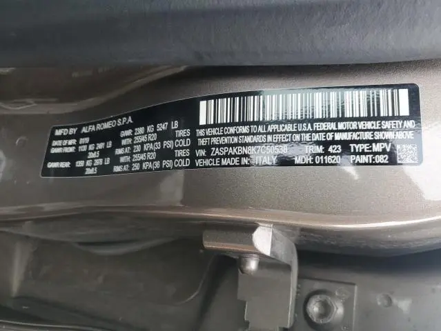 2019 ALFA ROMEO STELVIO TI  