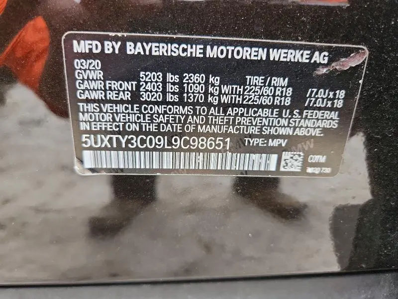 2020 BMW X3 SDRIVE30I  