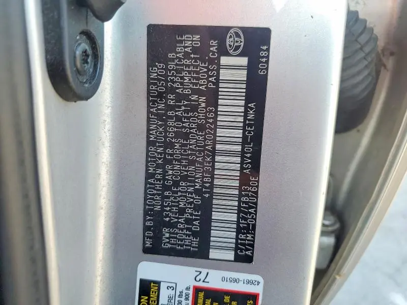 2010 TOYOTA CAMRY LE  