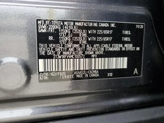 2021 TOYOTA RAV4 XLE  