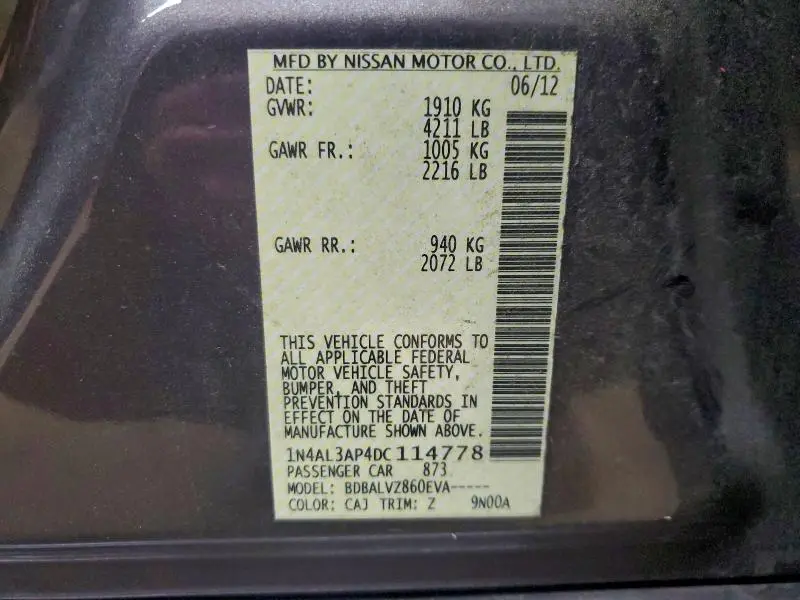 2013 NISSAN ALTIMA 2.5  