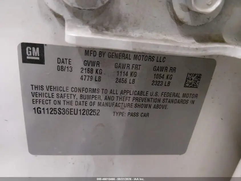 2014 CHEVROLET IMPALA 2LT