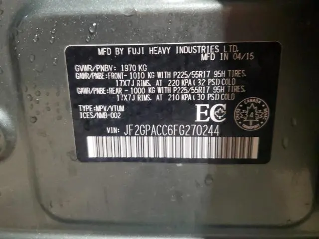 2015 SUBARU XV CROSSTREK 2.0 PREMIUM  