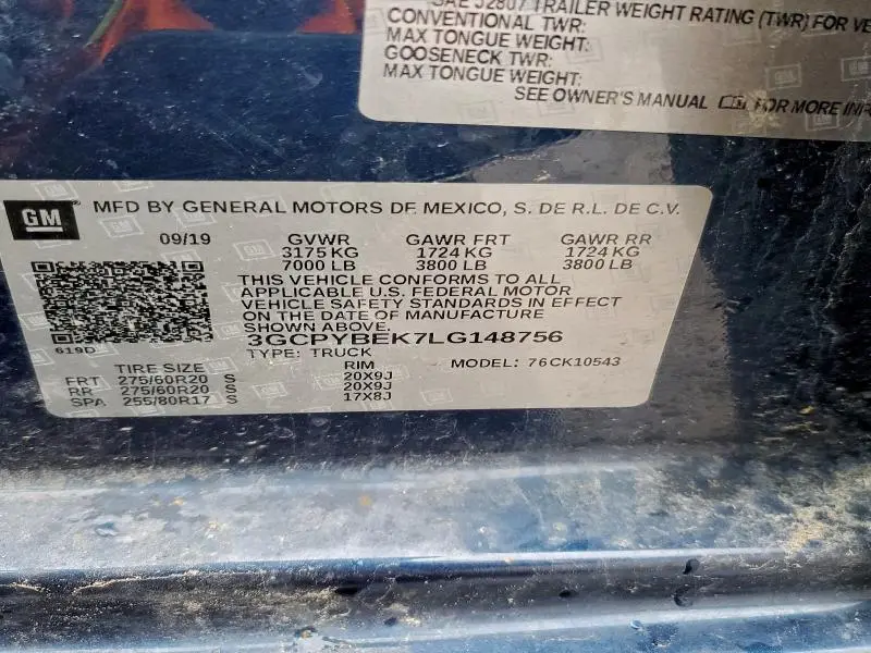 2020 CHEVROLET SILVERADO K1500 CUSTOM  