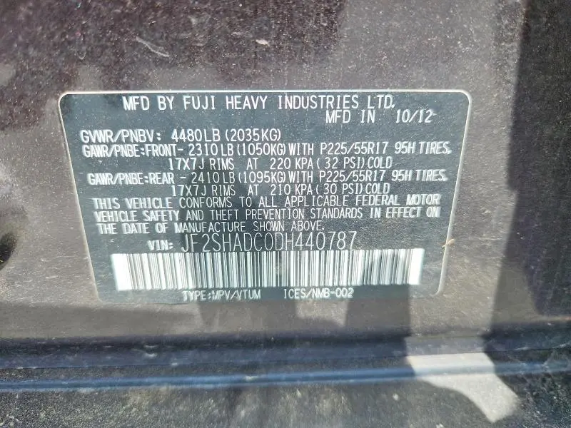 2013 SUBARU FORESTER 2.5X PREMIUM  